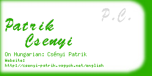 patrik csenyi business card